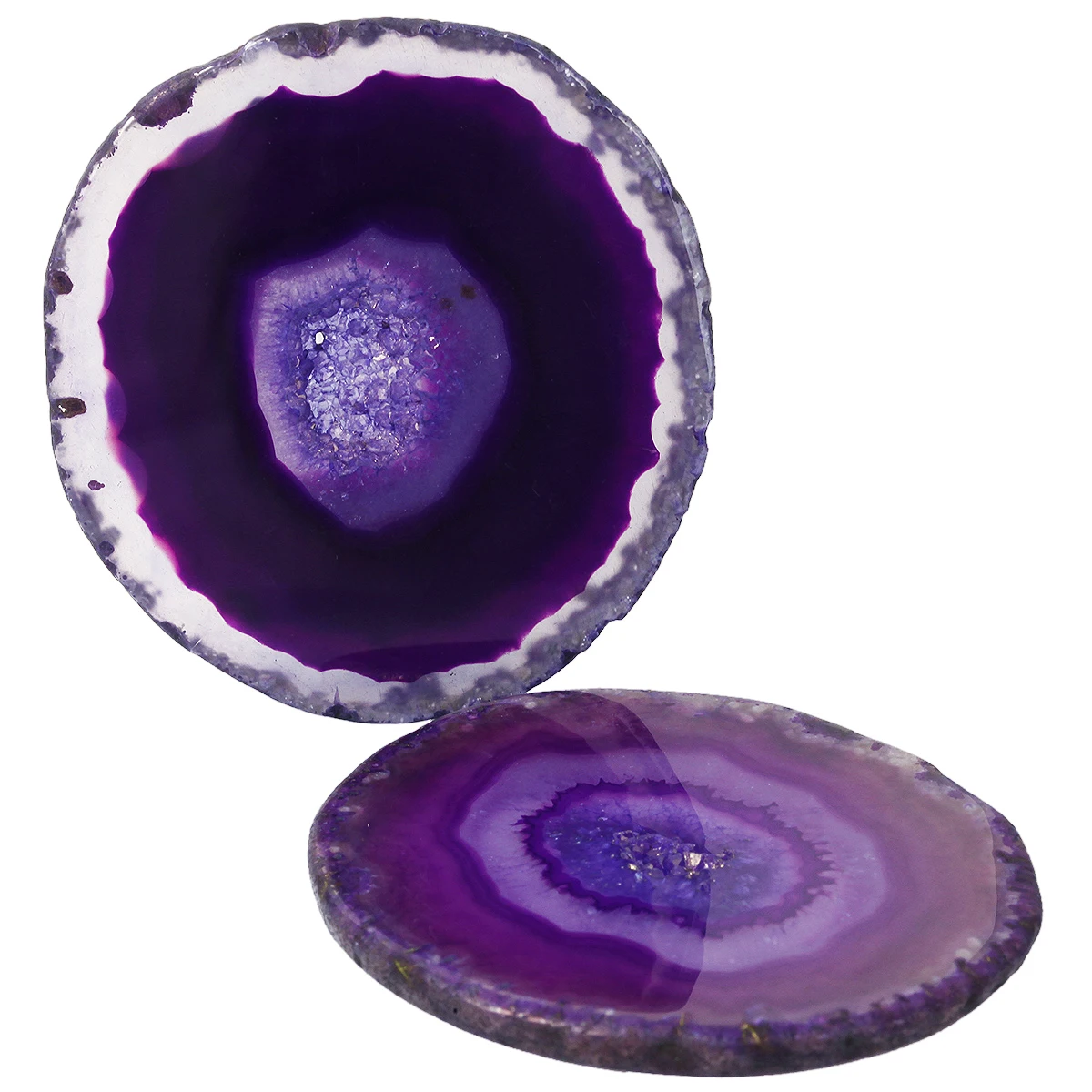 

2Pcs/Lot Agate Slices Geode Stones Stained Color Place Card Irregular Mineral Specimen For Desktop Decor Home Ornaments