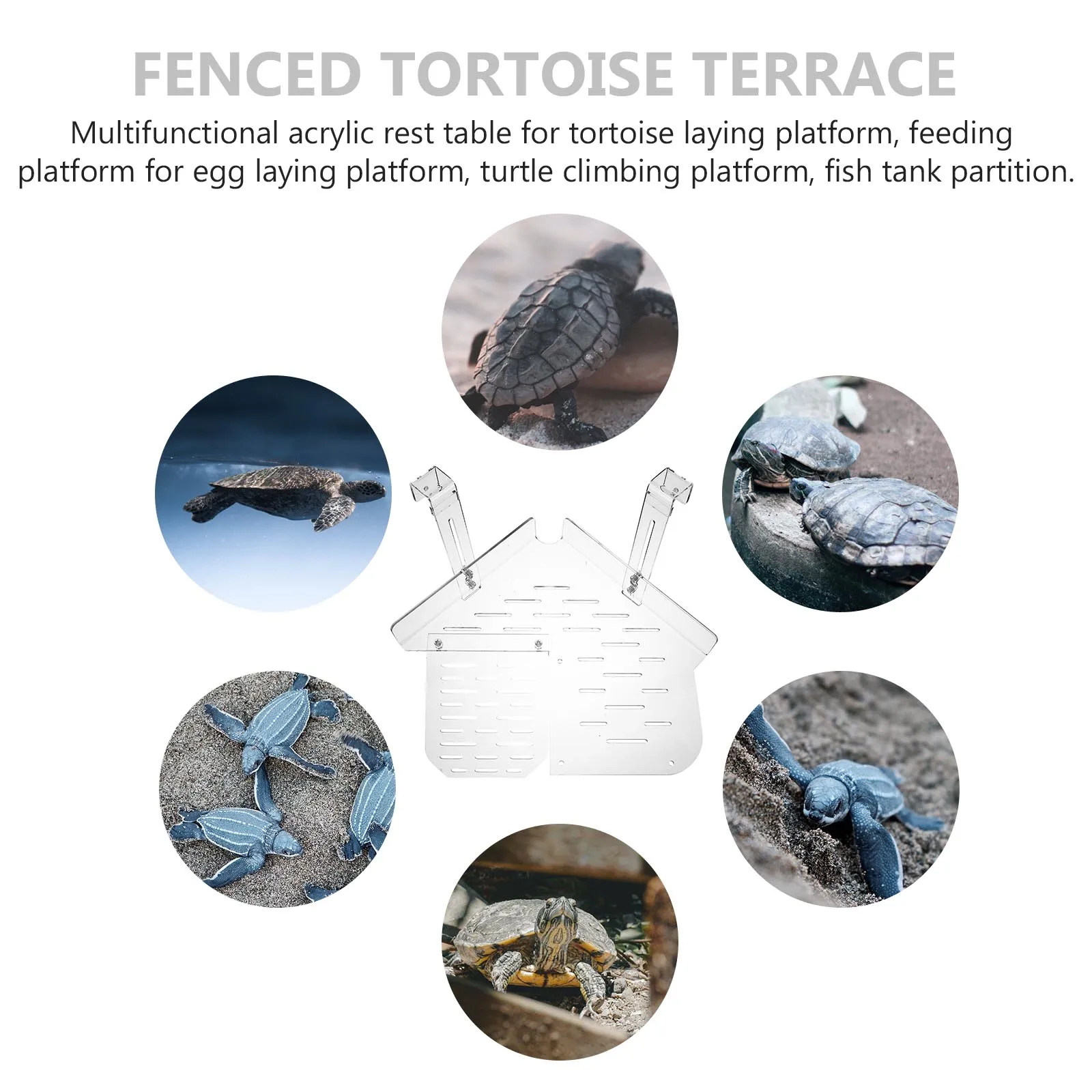 

Acrylic Turtle Platform Large Triangle Hook Resting Breeding Habitat Turtle Habitat Platform Tank Terrarium Pet Supplies