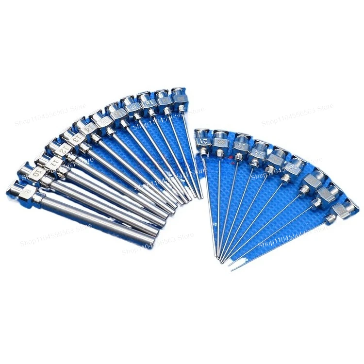 Stainless Steel Dispensing Needle Kit 1.5 Inch 12-Pin with Syringe and Flat Tip Nozzle for Precision Application