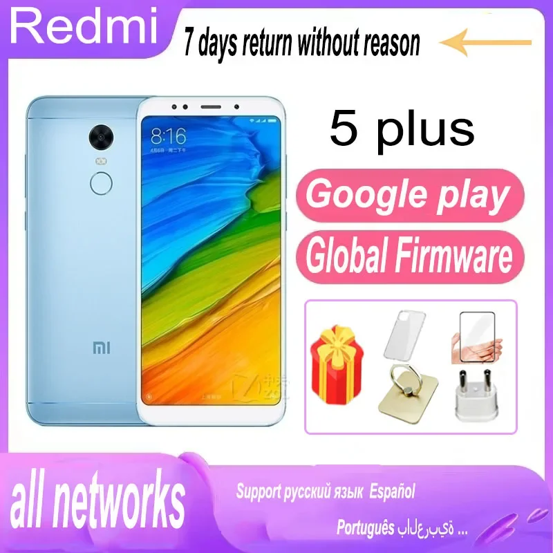 Smartphone Xiaomi Redmi 5 plus Global firmware cellphone 4000mah battery dragon instock