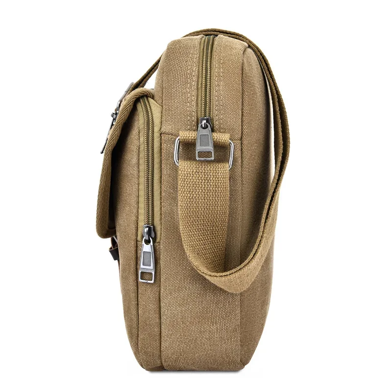 Men\'s Travel Bag Canvas Casual Shoulder Crossbody Bags Hight Qualtiy Outdoor Bags Men Wearable Retro Zipper Sling Bag