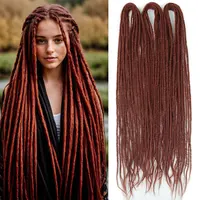 Extensiones de rastas sintéticas de 24 pulgadas, pelo de ganchillo para mujer, 20 hebras, trenzas suaves hechas a mano, doble punta