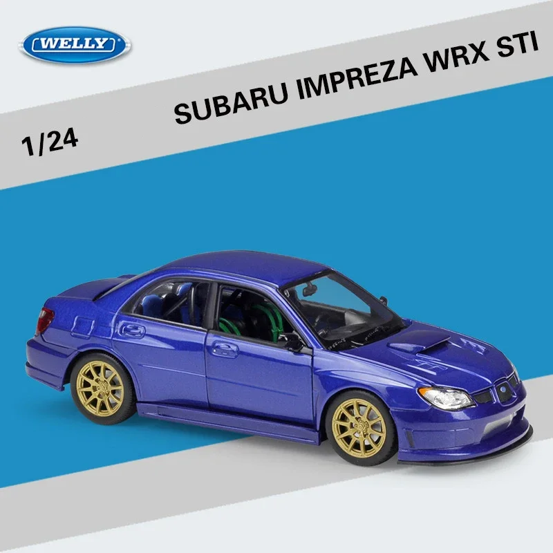 WELLY 1:24 SUBARU IMPREZA WRX STI Simulation Alloy Car Model - Suitable for Children\'s Toys and Collections