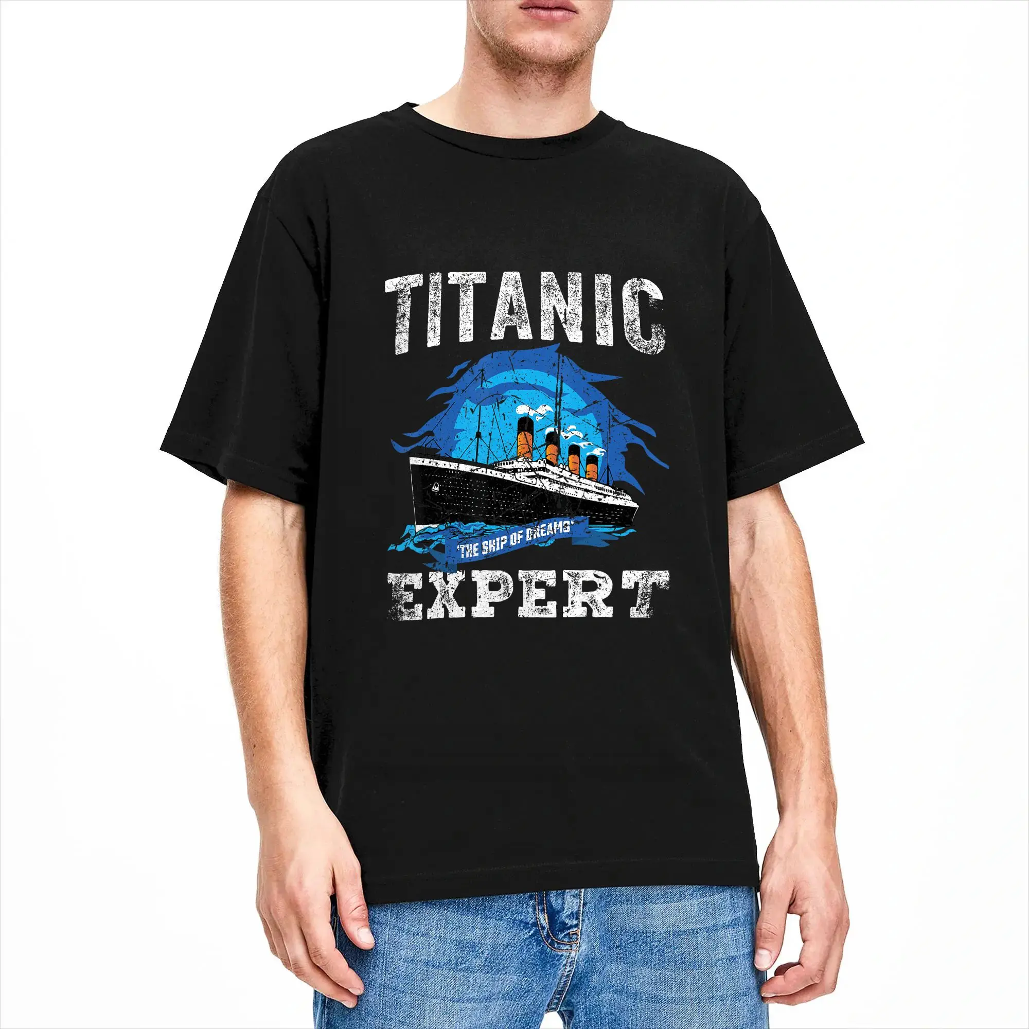 Oversized T-Shirt Vintage Titanic Expert Funny RMS Titanic Retro 100% Cotton T Shirts  Fashion Tee Shirt Short Sleeve Tees,