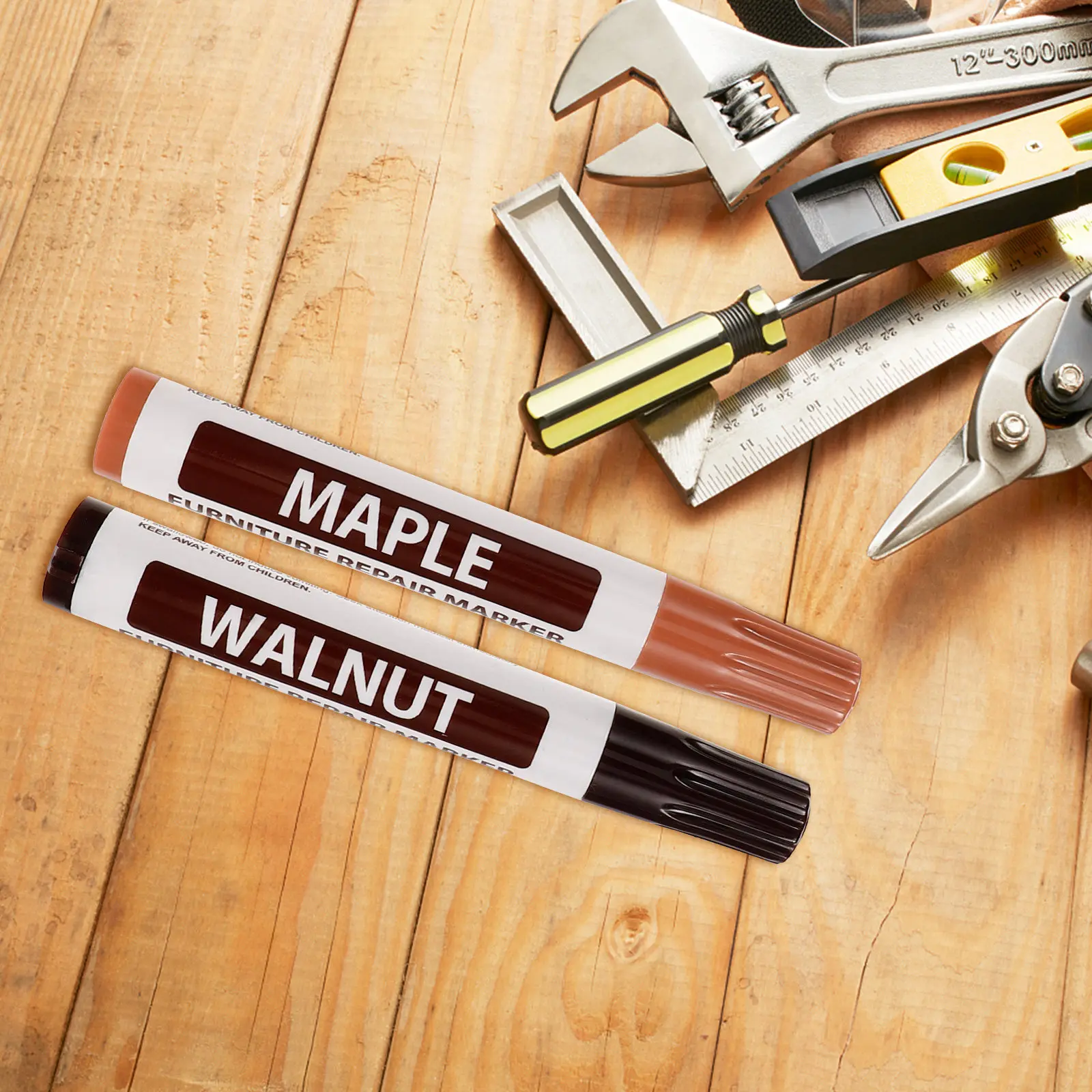 

8Pcs Wood Repair Pen Furniture Touch Up Marker for Gaps Discoloration on Hardwood Floor Wooden Furniture Floor Repair