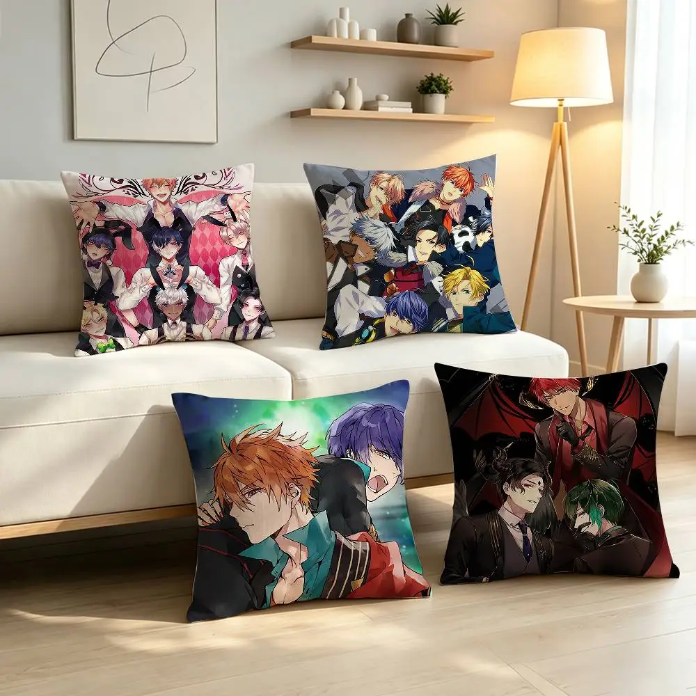 Obey Me S-Seven Demon Brothers Otome   Pillow Case Pattern Printed Pillowcase For Living Room Sofa Cushion Cover