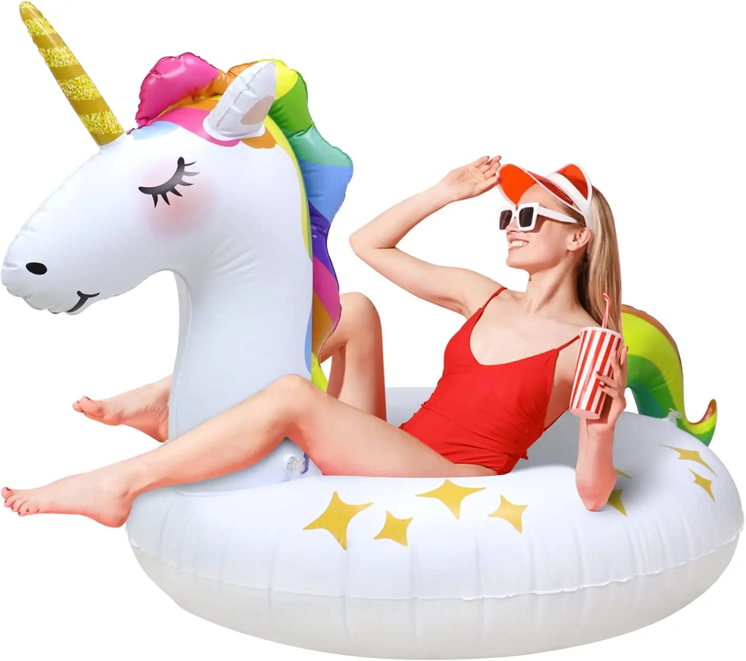 

Unicorn Pool Floats Inflatable Swimming Floats Tube Rings Fun Beach Pool Floaties Lake Beach Summer Pool Raft Lounger for Adults