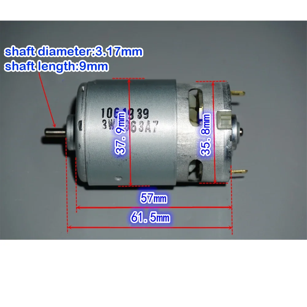 JOHNSON 555 Motor High Speed DC 12V-18V Carbon Brush 5-pole Rotor Strong Magnetic Motor with Cooling Fan Grinding Cutting Tool