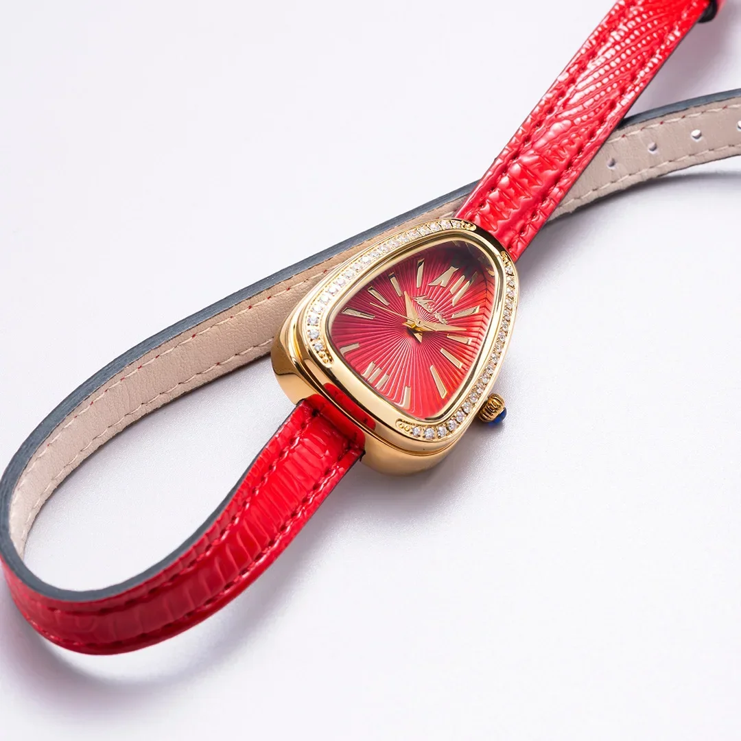 Orologi da donna Squisito orologio da donna retrò con cinturino in pelle con testa di serpente Orologio al quarzo premium alla moda Orologio da