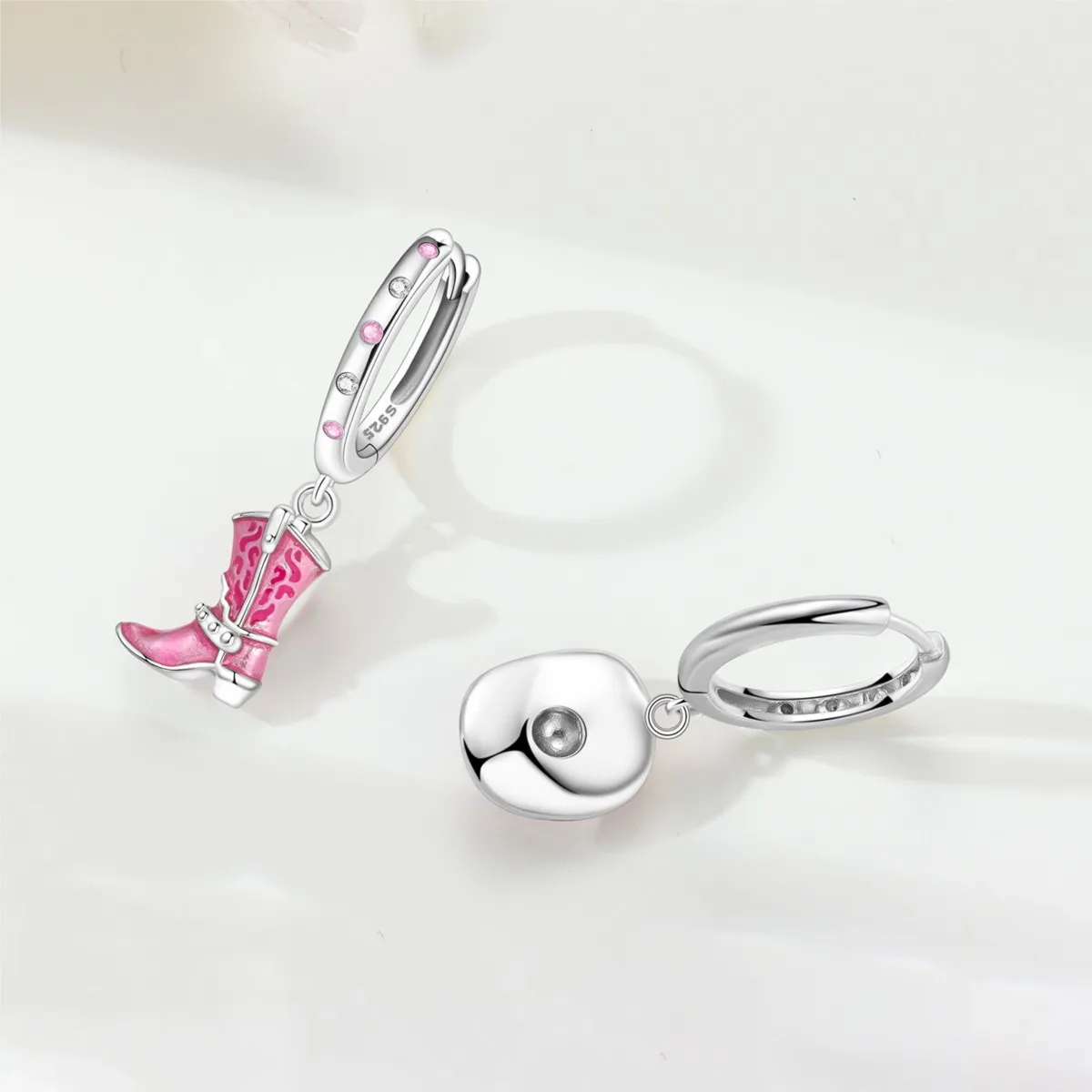 MISEFF S925 Sterling Silver Earrings Fashion and Unique Asymmetrical Earrings Original Jewelry Birthday Gift For Women