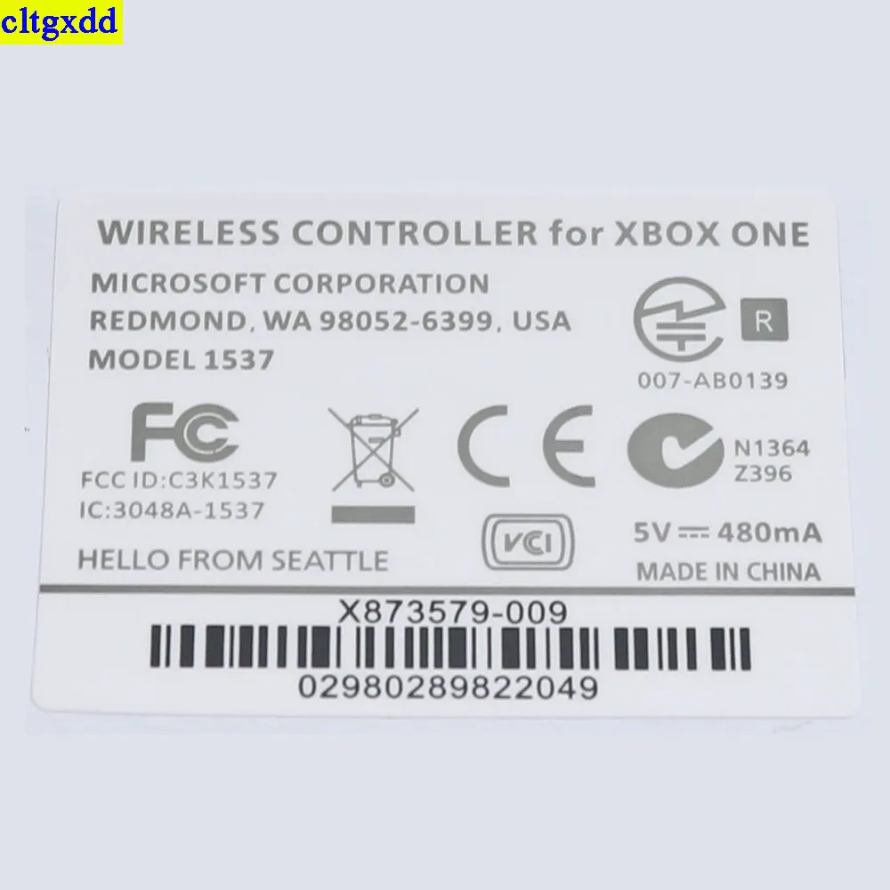 cltgxdd 2piece는 Xbox One 컨트롤러 백 라벨 스킨 시퀀스 스티커 씰링 스티커 라벨에 적합합니다.