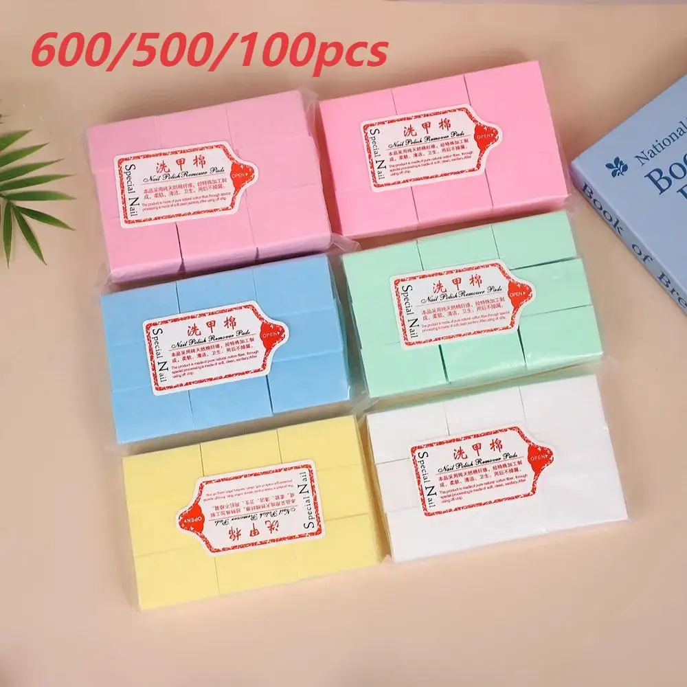 Wholesale 500pc Cotton Gel Nail Polish Remover Wipes Beauty Salon Use Non-Woven Nail Cleaning Pads Lint-Free Nail Polish Remover