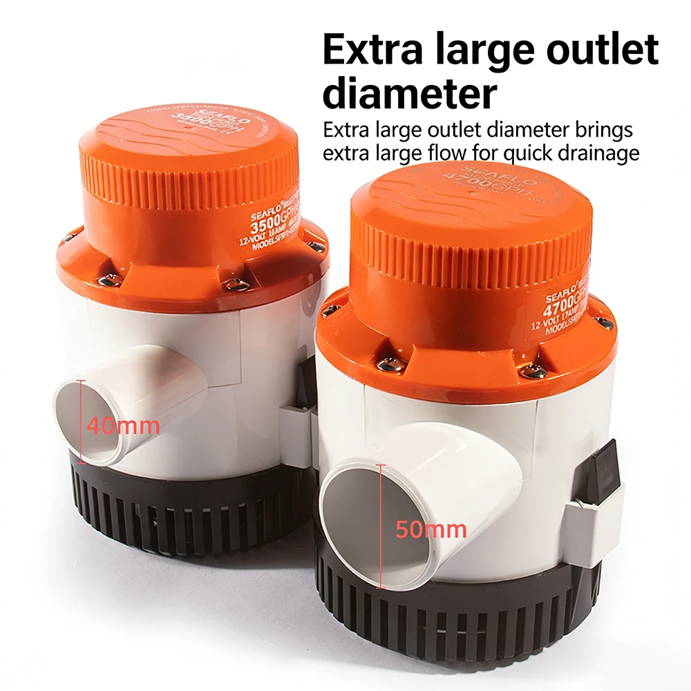 DC12V Multi-functional Submersible Pump, Suitable for Water Tank Water Replacement and Boat Bottom Drainage Pump