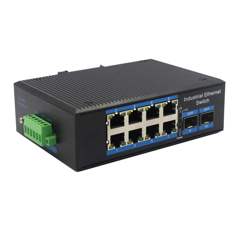 OEM Industrial Gig  it POE SFP Switch 8 POE Ports 2 1000Mbps Fiber Ethernet IP Network Compatible POE Switch for Industrial Use