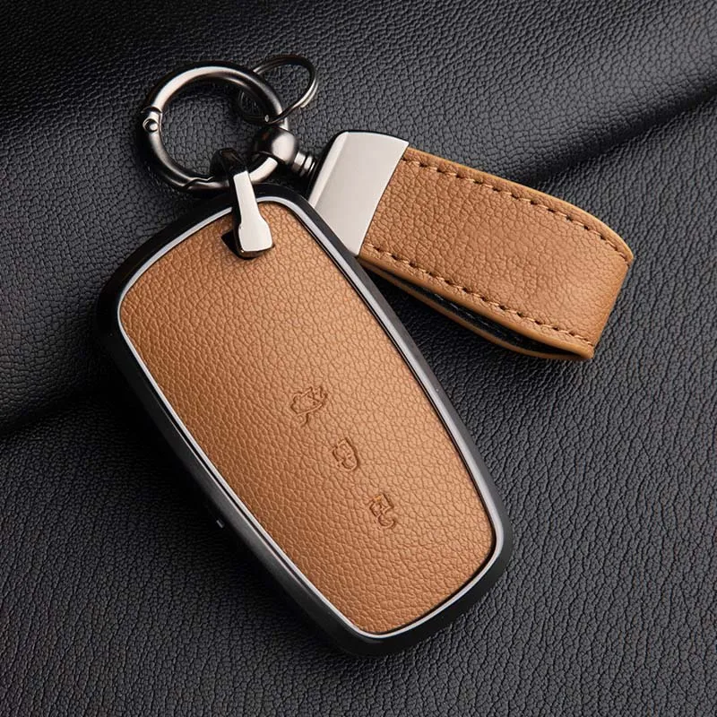 Applicable To The New 2024 Ford Flamingo Key Set Leather Bronco Everglades Badlands Off-road Edition Shell Buckle 3-Button Model