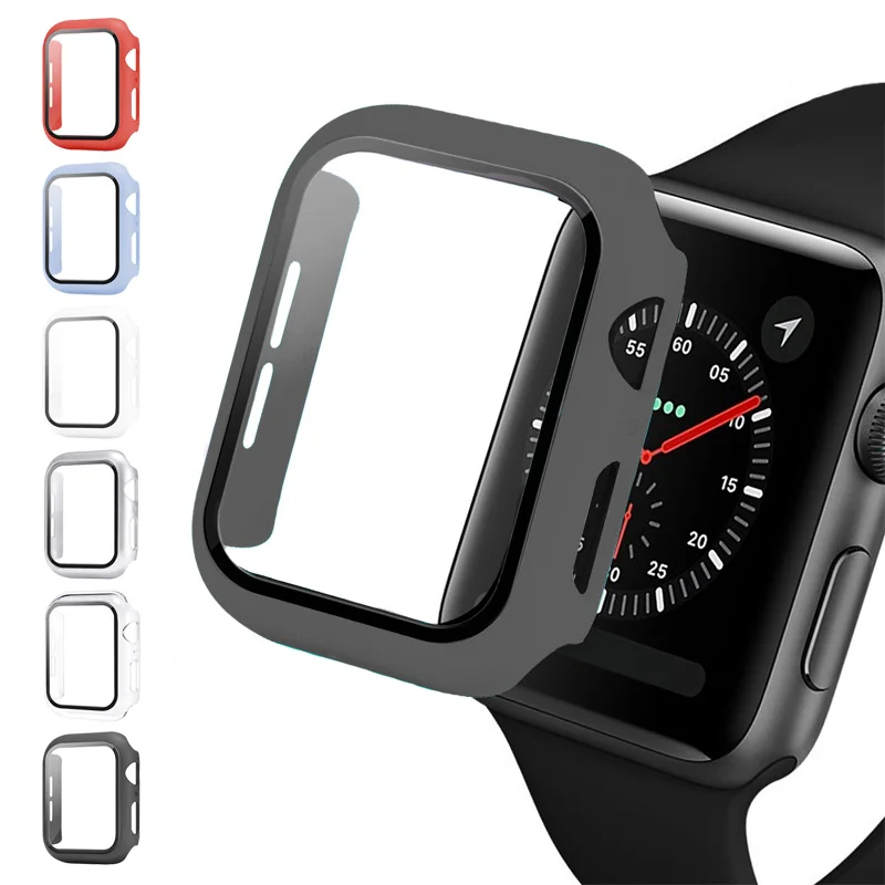 

Glass+Cover for Apple Watch Screen Protector Case 44mm 40mm 41mm 45mm 42mm 38mm Scratch Resistant Protective iWatch 8 7 6 SE 5 3