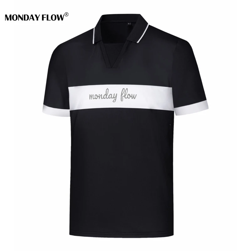 Monday Flow Summer Men Golf Shirts High Quality Breathable Speed Dry Short Sleeve Tops Golf Wear Man Fashion Polo Golf T-Shirt