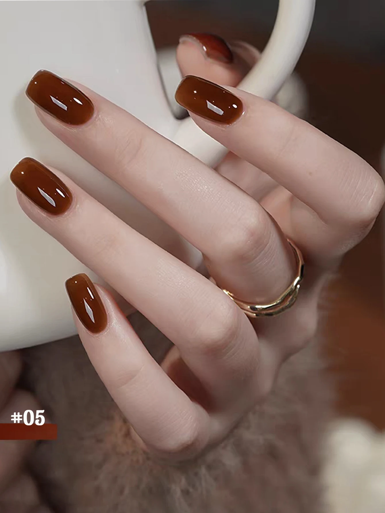 1 قطعة WS جديد شعبية Hawksbill العنبر الجليد الزجاج الشفاف هلام طلاء الأظافر MaillardGel الشاي البني الأخضر الداكن مسمار الفن في المنزل #4