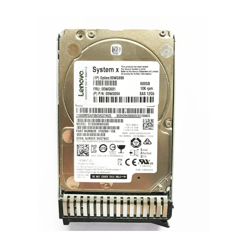 Für ibm 00 wg690 00 wg691 600gb sas 10k 12gbps 2.5 "g3hs x3650m5 Festplatte