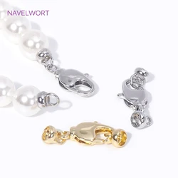 Trendy 18K Gold Plated Brass Lobster Clasps Jewellery Connector Clasps End Caps Fastener For Jewelry Making DIY Accessories