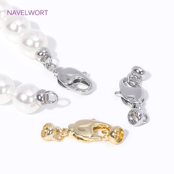 트렌디 한 18K 골드 도금 황동 랍스터 걸쇠 보석 커넥터 걸쇠 엔드 캡 패스너 쥬얼리 만들기 DIY 액세서리