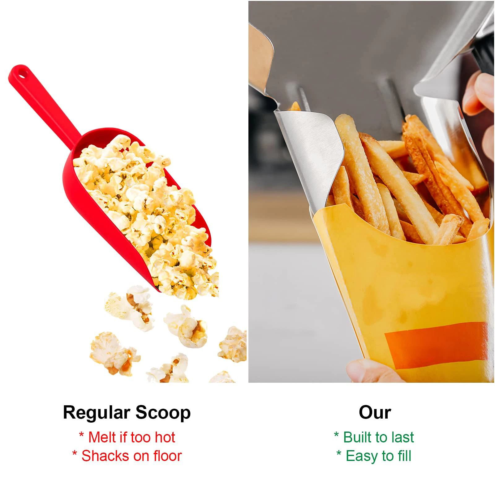 Popcorn maker supply set, popcorn scoop and salt shaker, popcorn maker personal service for party, popcorn bag in bulk, used for