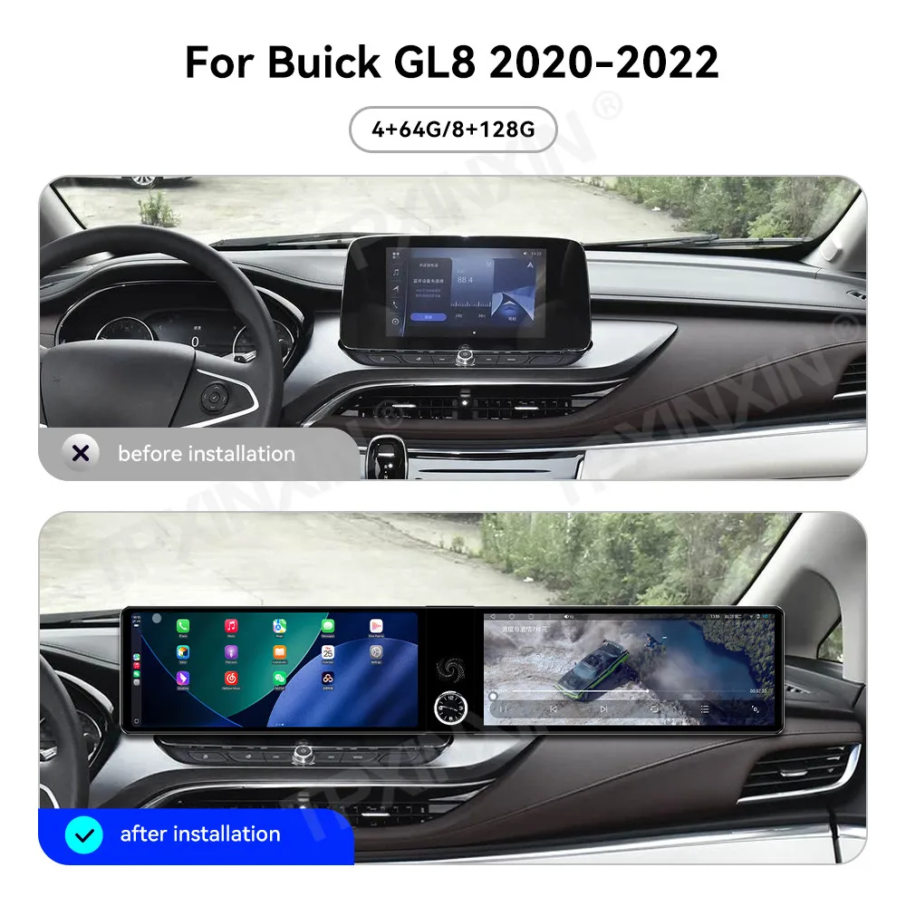 Dual-screen Interaction Android 13 For Buick GL8 2020~2022 Car Radio Multimedia GPS Navigation Video Stereo HD Screen Head Unit