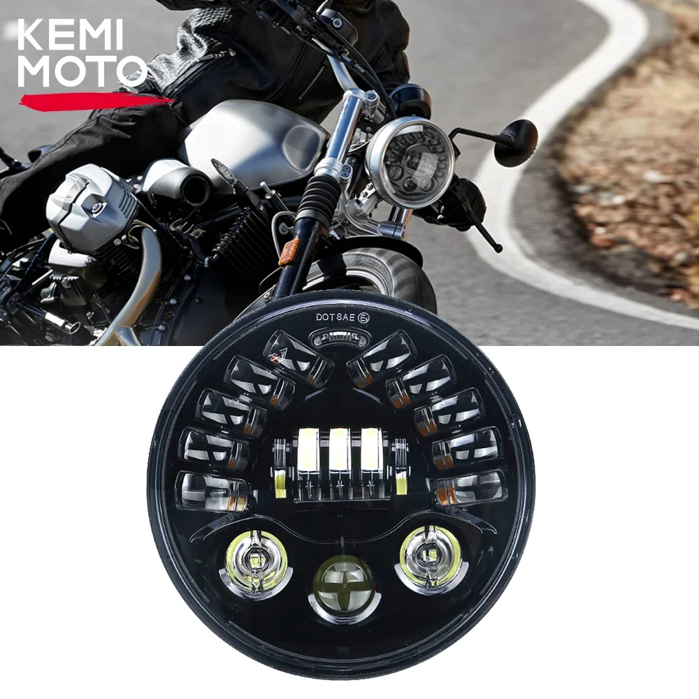 For BMW R NINE T 7 Inch LED Headlight Projector RNINET R9T 9T R1200 2014-2022 Adaptive Lamp Head Light Motorcycle Accessories