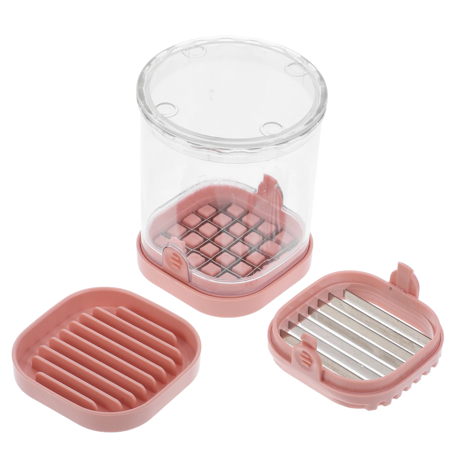

Stainless Steel Grape Mini Slicer Slicer Kitchen Gadget with Storage Container