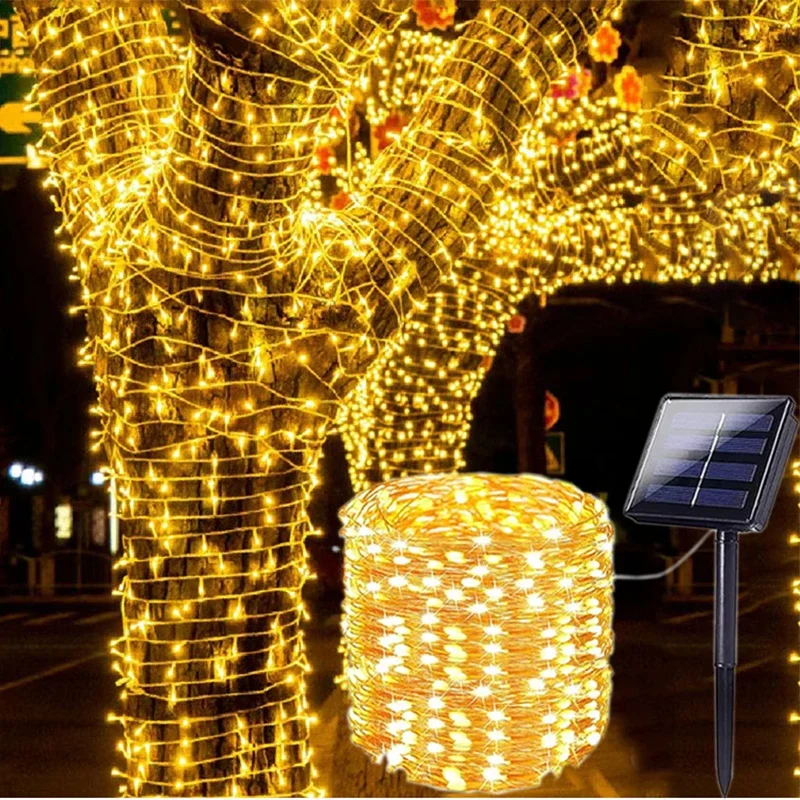 

LED Solar Light Outdoor Garden Fairy String Light Led Twinkle Waterproof Lamp for Christmas Patio Tree Party 6m/12m/23m/33m Pond