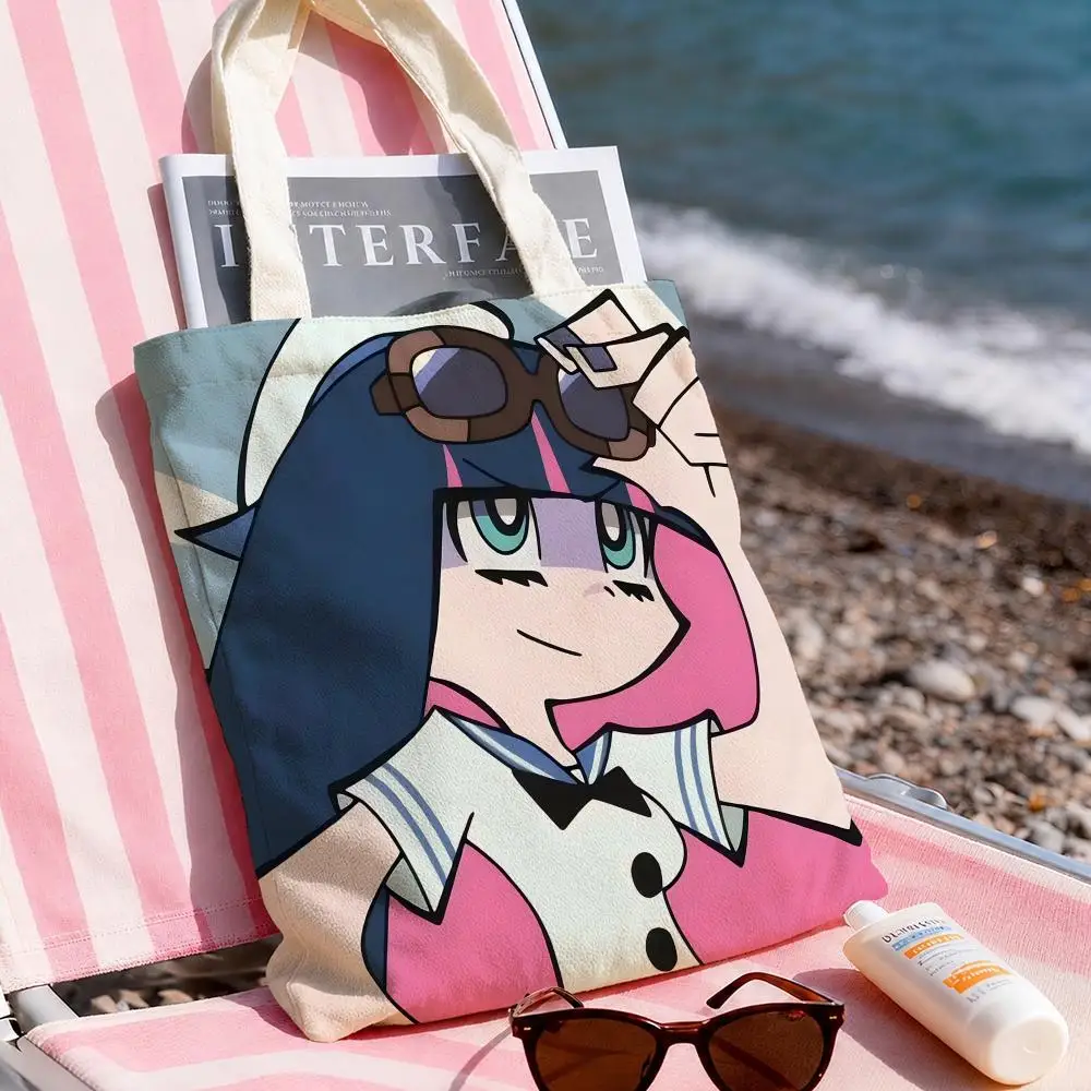 P-Panty S-Stocking Anime Storage Bags Double-Sided Printed Canvas Tote Bag Large Capacity Women Shoulder Handbag