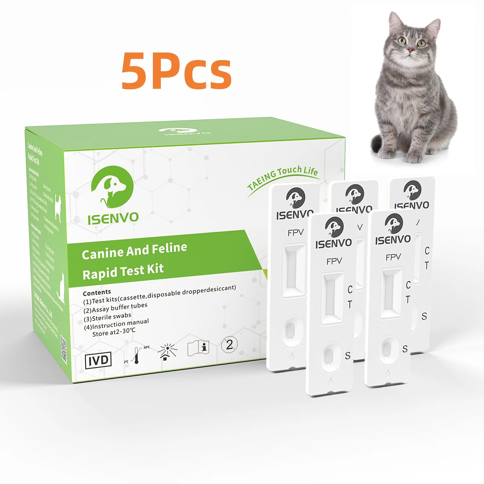 5Pcs FPV - Feline Cat Parvo/Distemper Panleukopenia Virus Test Kits