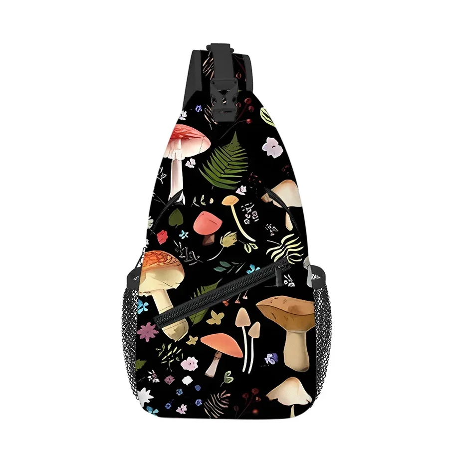 

New Mushroom Pattern Chest Bag Boy/Girls Best Gift 3D Cartoon Large Capacity Outdoor Sports Leisure Fashion Messenger Bag