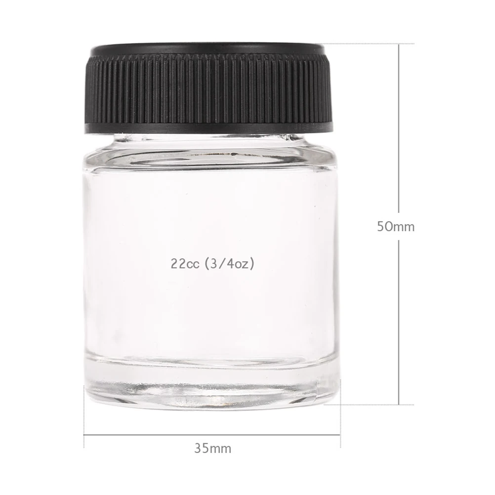 

22Cc Paint Cup Clear Glass Airbrush Bottle Set for Siphon Feed Airbrushes Fast Swap Function High Compatibility