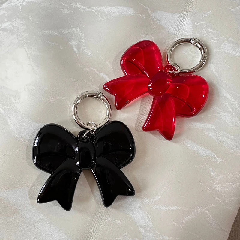 Acrylic Bow Keychain Pendant Colorful Couples Fashion Car Keys Exquisite Chain Women's Handbag Decoration Accessories Gifts