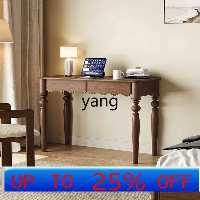 

LHH solid wood writing desk household small apartment bedroom retro medieval desk