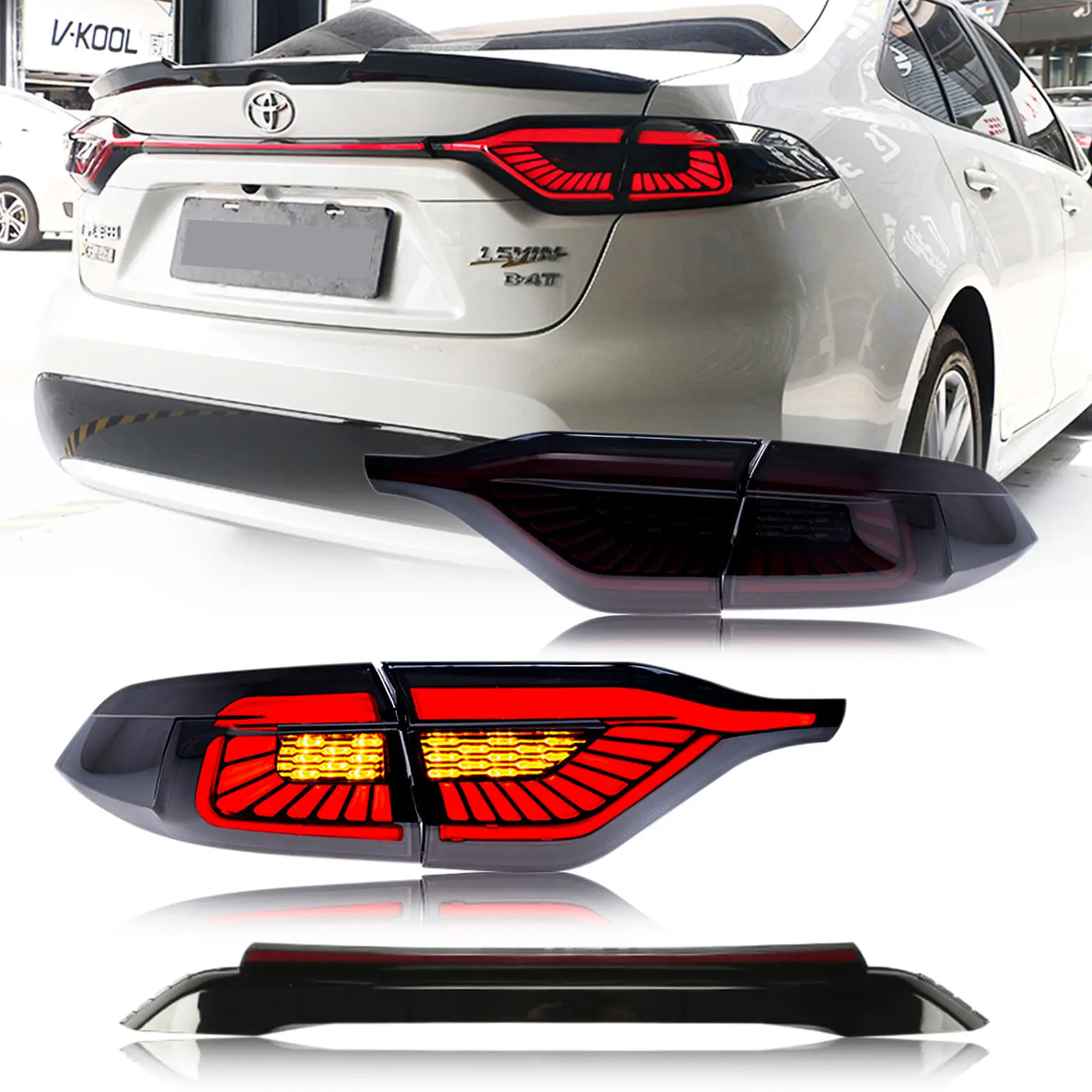 

LED Tail Lights & Tailgate Light For Toyota Corolla 2020 2021 2022 2023 4PCS Start Up Animation DRL Sequential Indicator Rear La