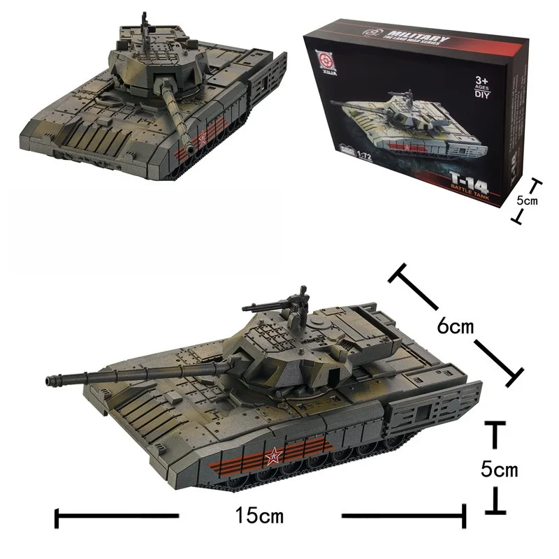 

1/72 Russian T-14 Main Battle Tank Model Creative Military Series Building Blocks Home Decor Assembled Toys For Boys Xmas Gifts