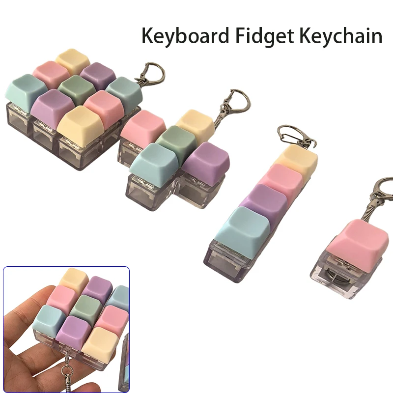 1/4/5/9 Tastatur Zappeln Schlüsselbund Tastatur Zappeln Dekompression Spielzeug Mechanische Tastatur Fidget Clicker Stress Relief Taste