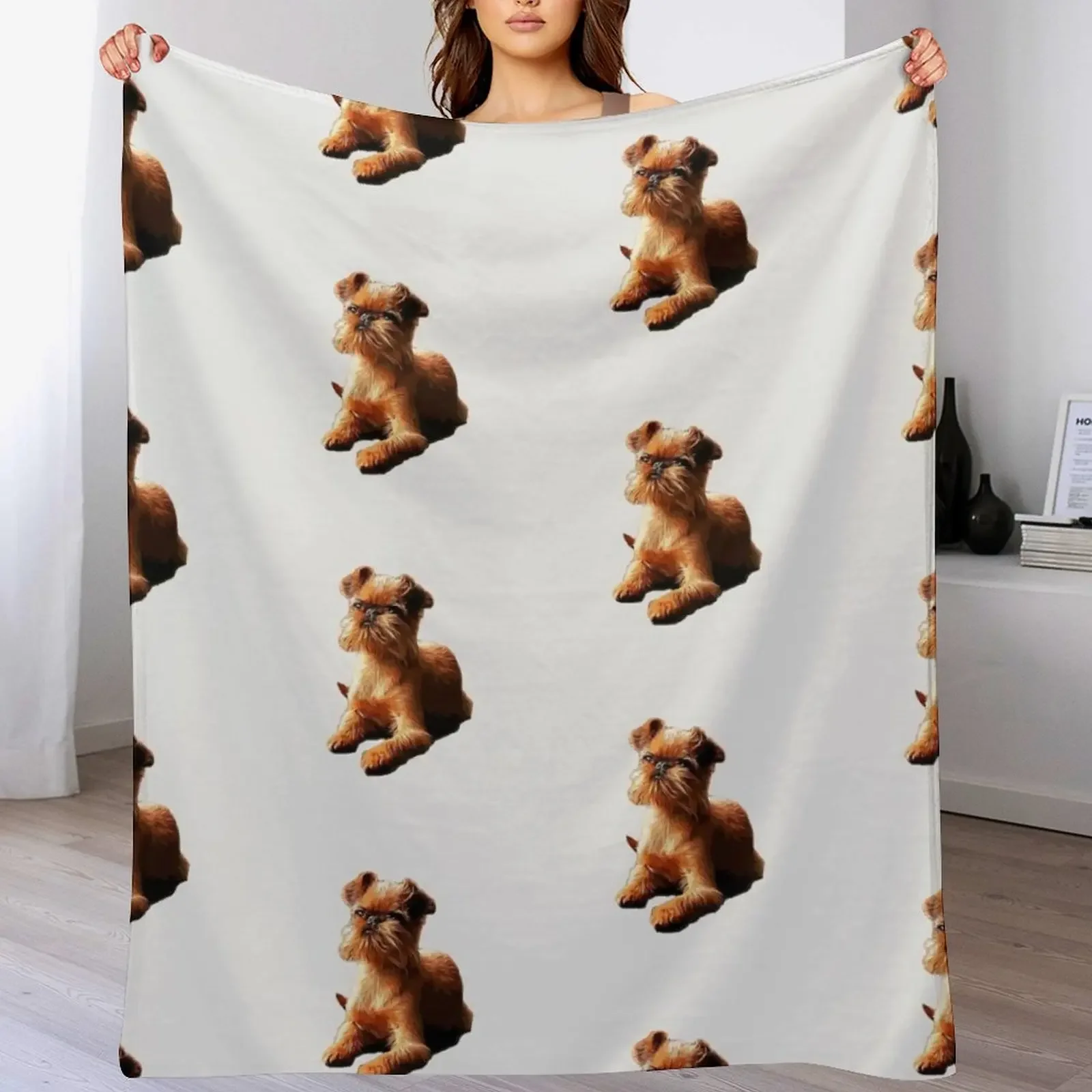 

Brussels Griffon Gorgeous Dog Art! Throw Blanket Flannel Fabric Large Blankets