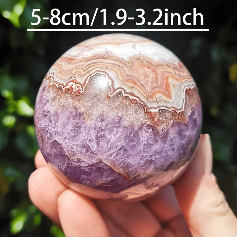 1 Crystalhola Natural Amethyst Agate Collectible Grade Stone Hole Ball Art Soul Home Decoration Festival Gift