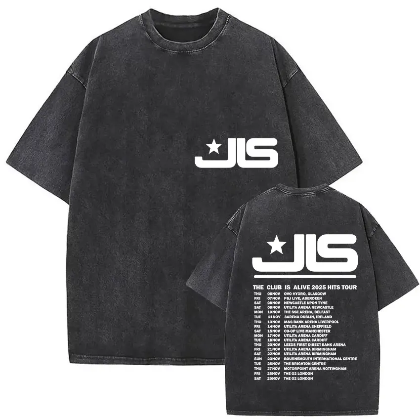 

Британская группа JLS The Club Is Alive Tour 2025, винтажные потертые футболки для мужчин и женщин, летняя повседневная хлопковая футболка большого размера, уличная одежда