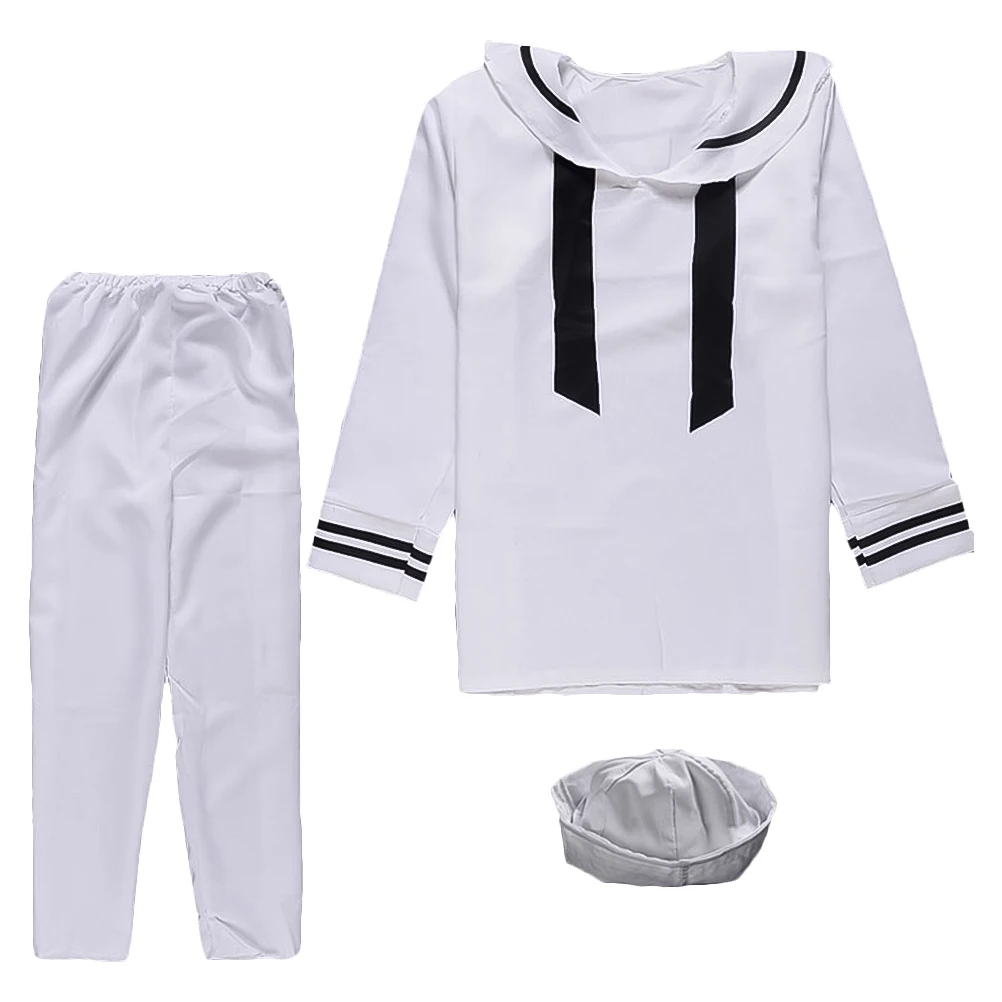 

Navy Cosplay Polyester Mens Halloween Sailor Uniform Stage Party Navy Costumes Kit Wear Adult Cosplay Sailor Suit Male Costume