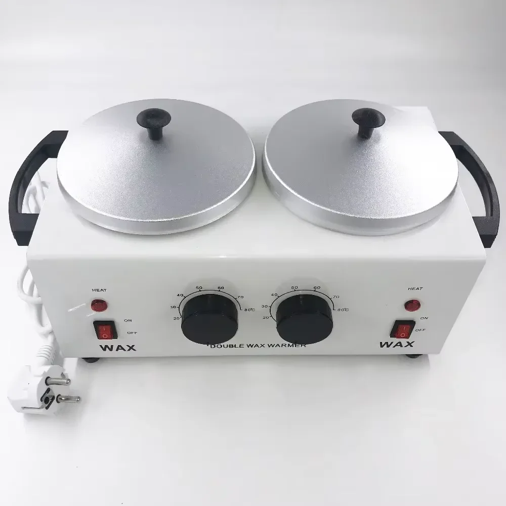 CHKJ Double Pots Depilatory Wax Warmer Machine Paraffine Wax  Heater Hand Feet SPA Epilator Hair Removal Tool 110V/ 220V