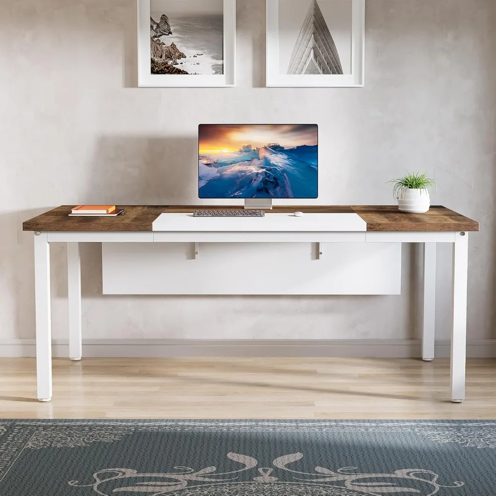 

Компьютерный стол Tribesigns 63-дюймовый Executive, большой письменный стол для домашнего офиса для рабочей станции, шкаф в комплект не входит (сельстик)