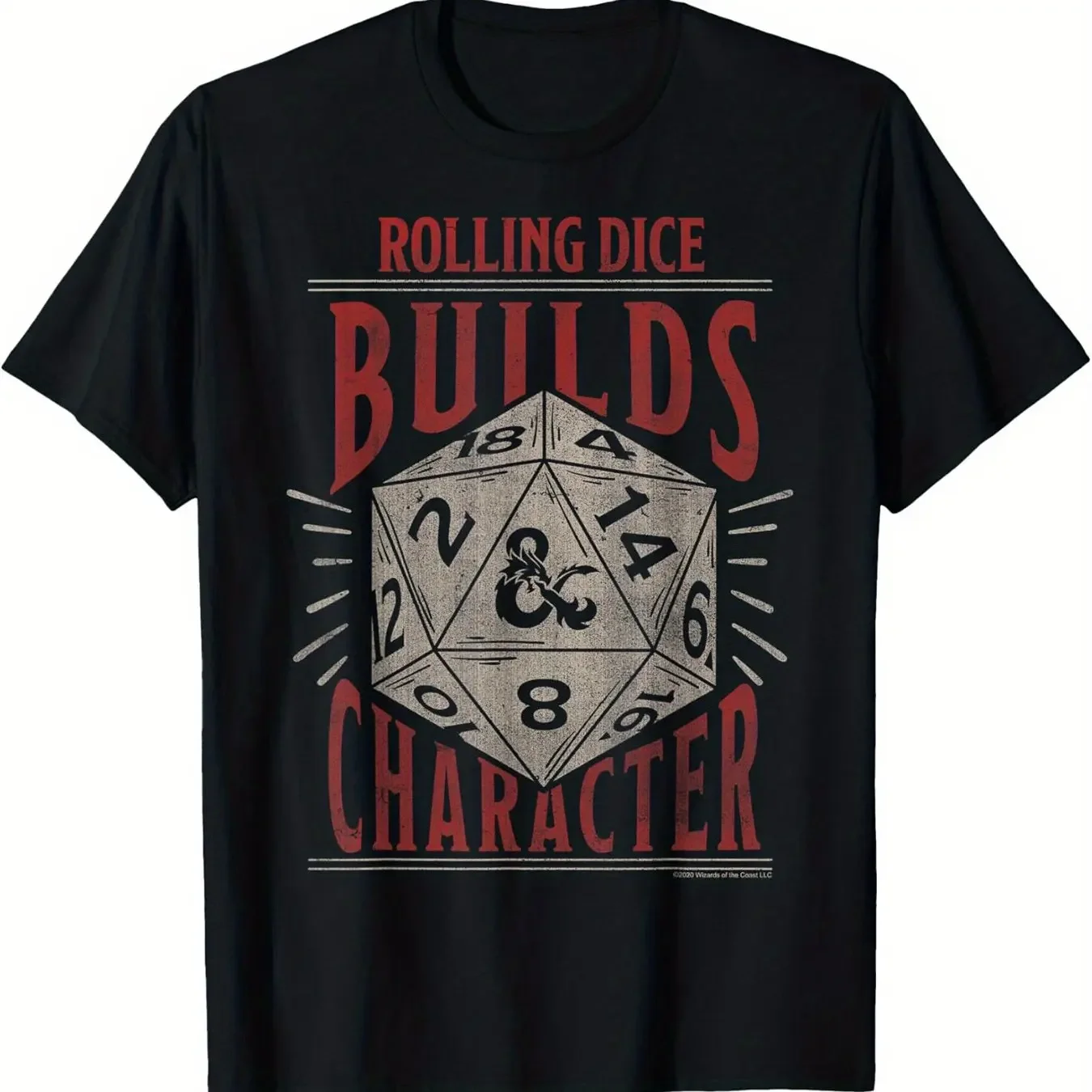 

fashion Dungeons and Dragons Rolling Dice Builds Character Graphic Tee Men's Breathable Cotton T-Shirt