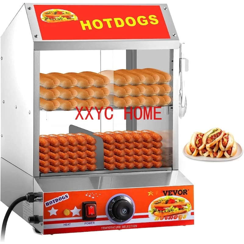 27L/24.52Qt, 2-Tier Hut Steamer for 175 Hot40 , Electric Bun Warmer Cooker with Tempered