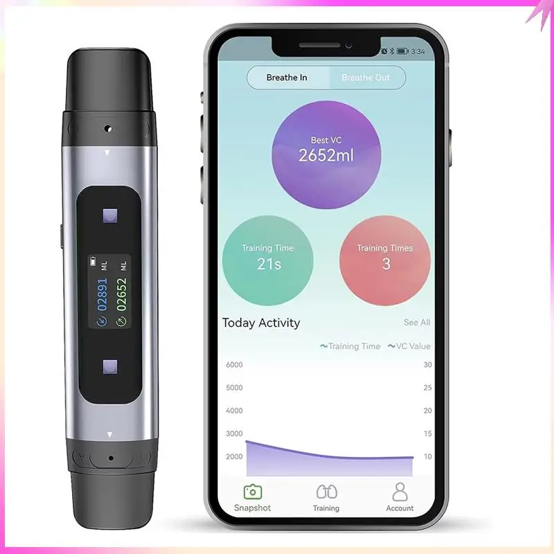 B68C Spirometer Intelligente ademhalingstrainer Spirometer Fitness krachttrainer voor kinderen en volwassenen Longademhalingstraining