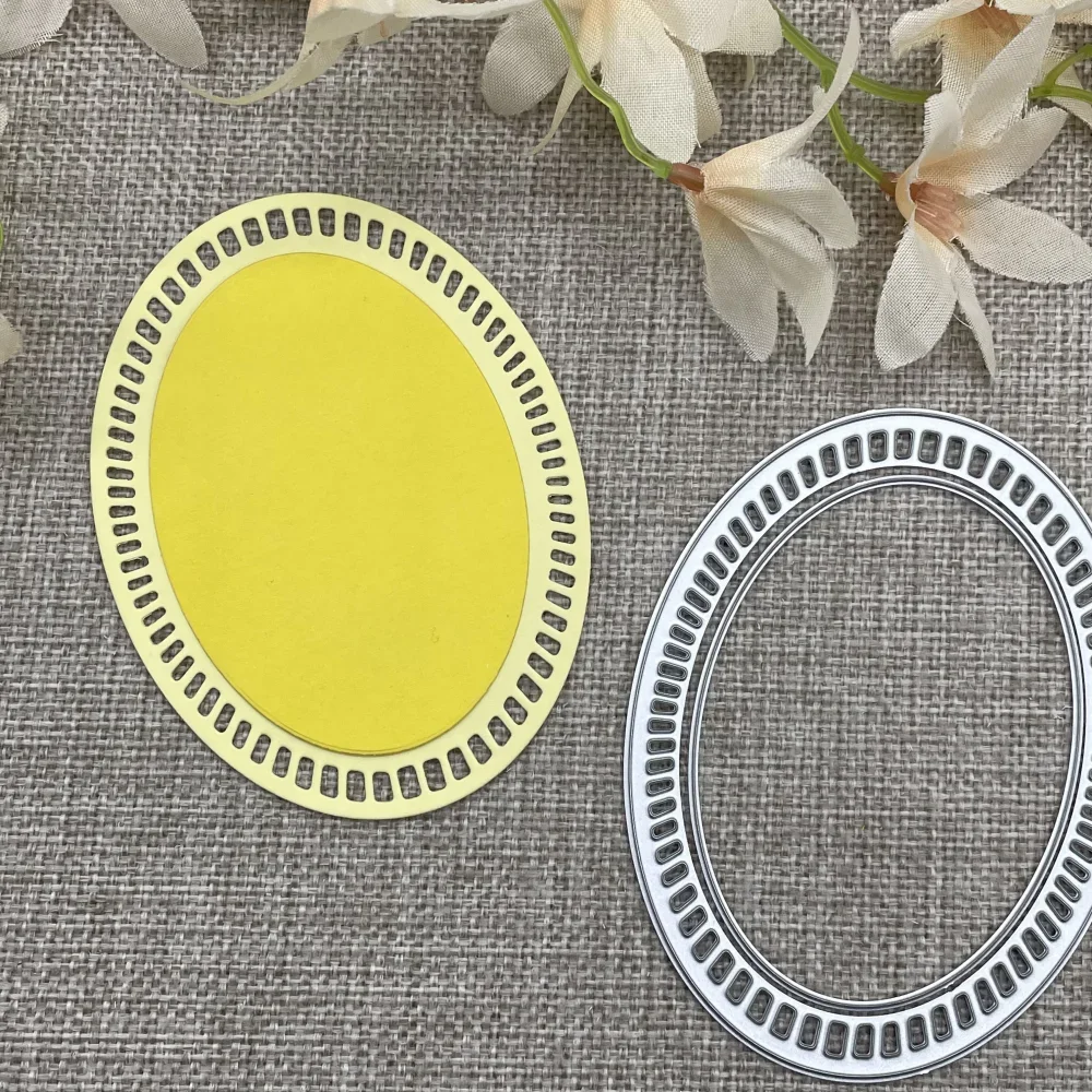 

Овальные украшения, металлические штампы для DIY, скрапбукинга, декоративное тиснение, ручная работа, высечка, шаблон, форма