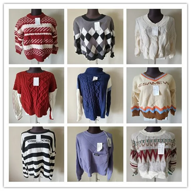 

Винтажный свитер оверсайз Jaet, женский осенне-зимний свитер Lazy Faion, теплый длинный свек, круглый, в полоску с рисунком